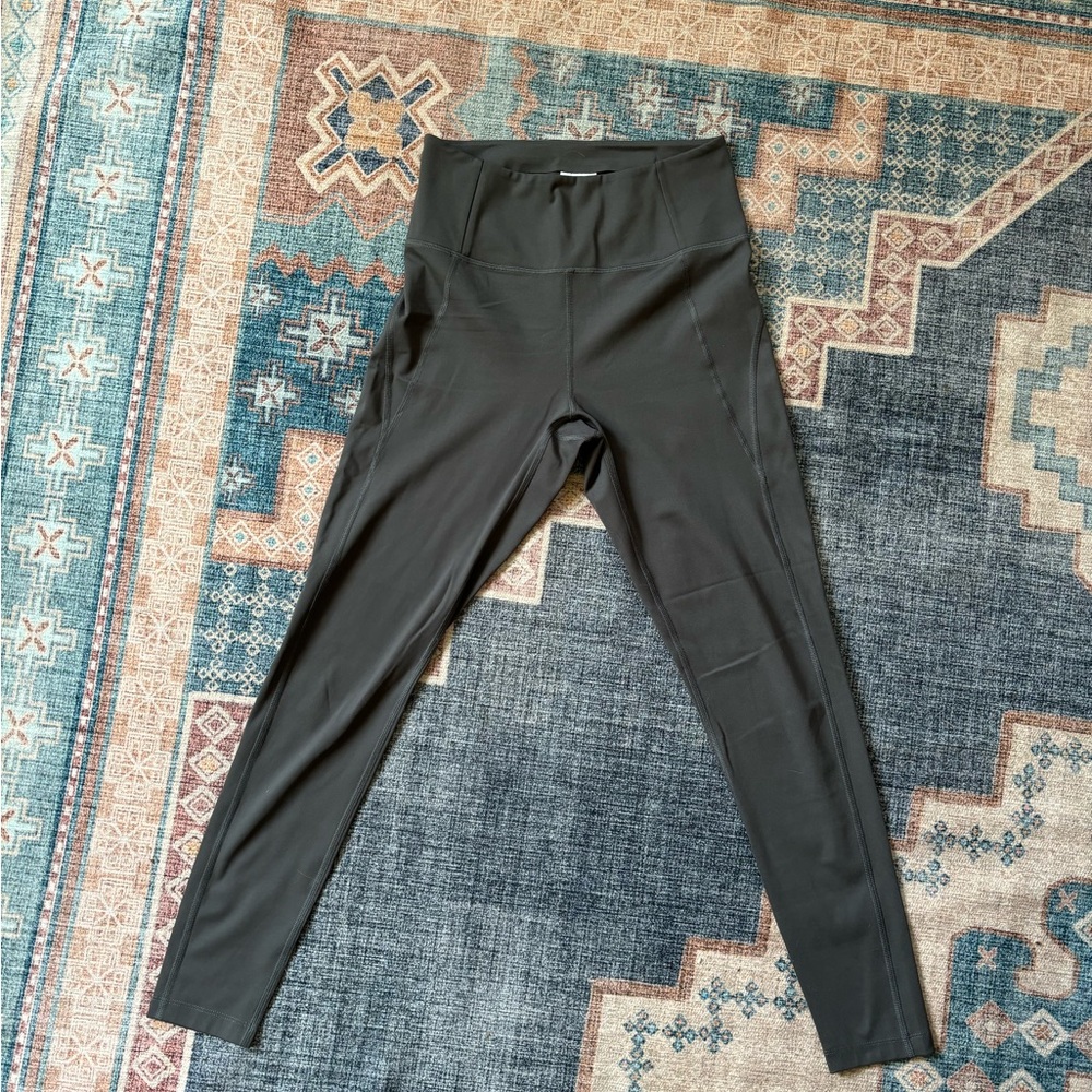 Girlfriend Collective Full Length High Waist Athletic Legging Medium Dark Gray